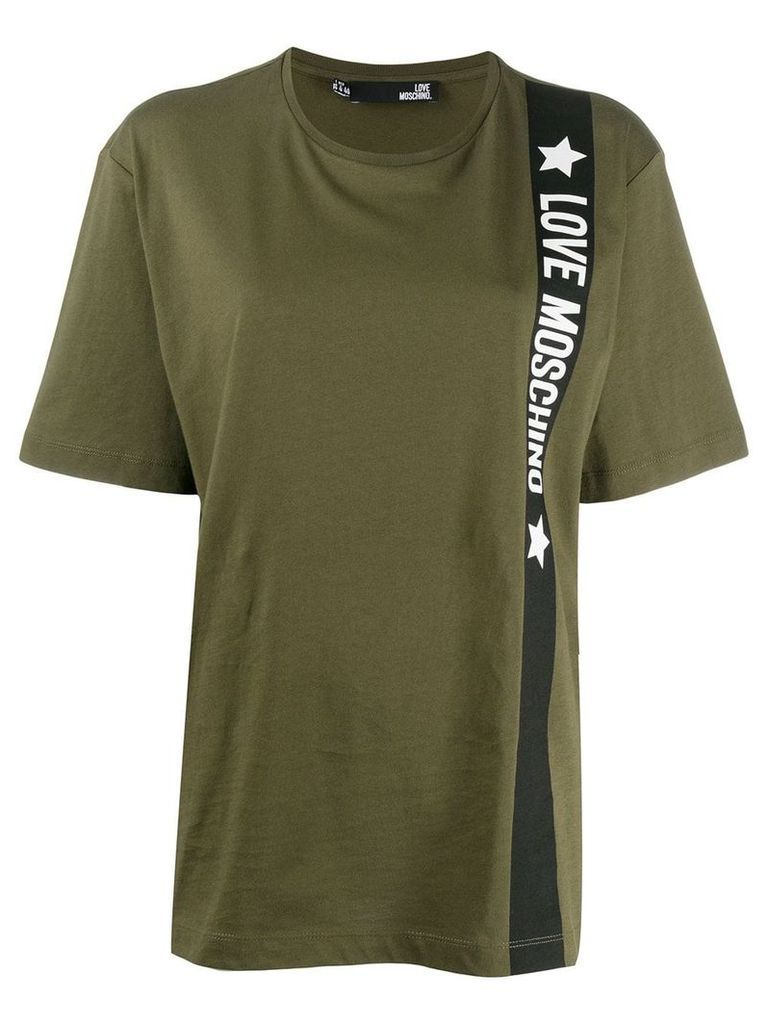 Love Moschino oversized logo stripe T-shirt - Green
