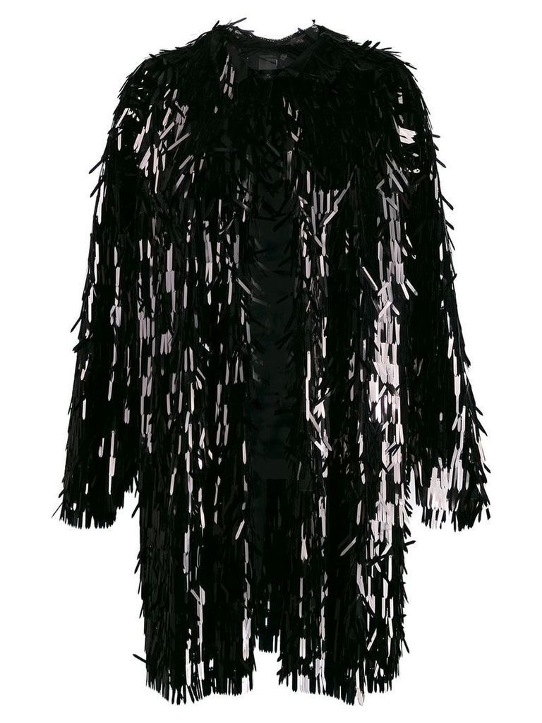 Norma Kamali all-over sequin trench coat - Black