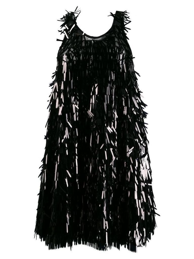 Norma Kamali sequin fringe dress - Black