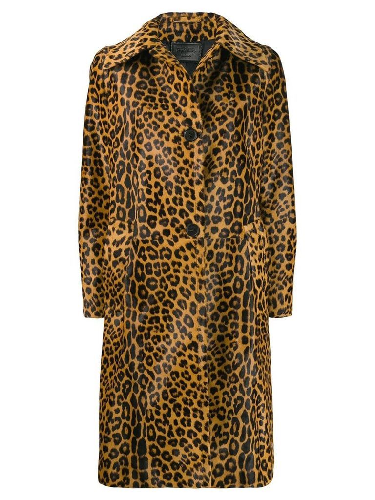 Prada leopard print coat - NEUTRALS