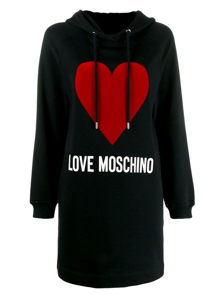 Love Moschino logo hoodie dress - Black