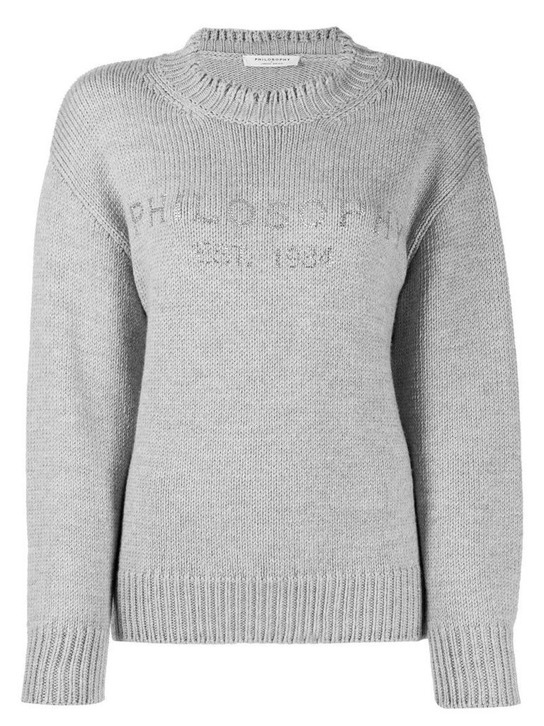 Philosophy Di Lorenzo Serafini logo print sweater - Grey