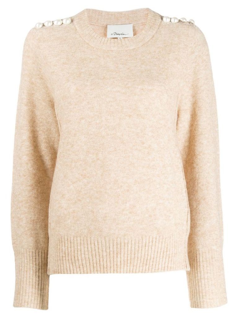 3.1 Phillip Lim pearl shoulder sweater - NEUTRALS