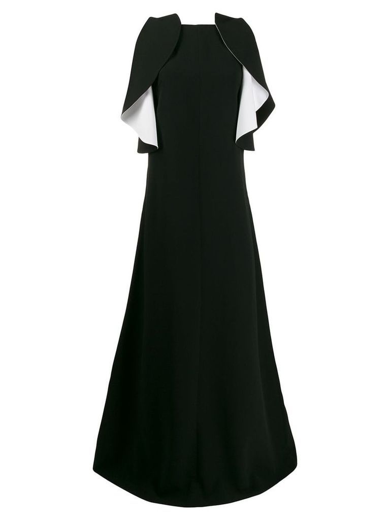 Givenchy contrast ruffle evening dress - Black