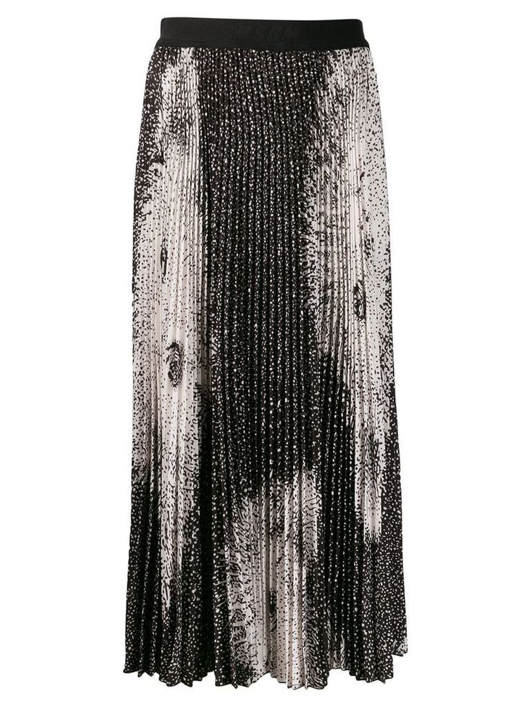 MSGM printed pleated skirt - Black