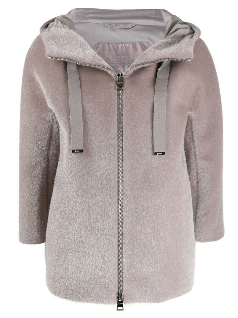 Herno hooded zip-up jacket - NEUTRALS