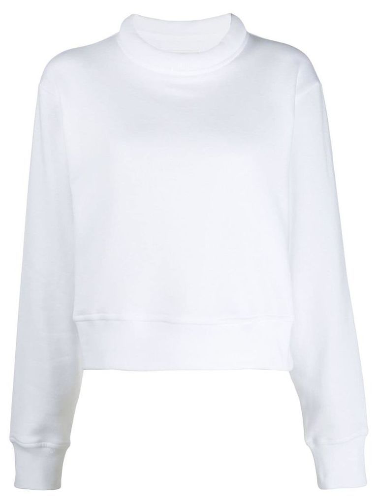 Maison Margiela cropped high neck sweatshirt - White