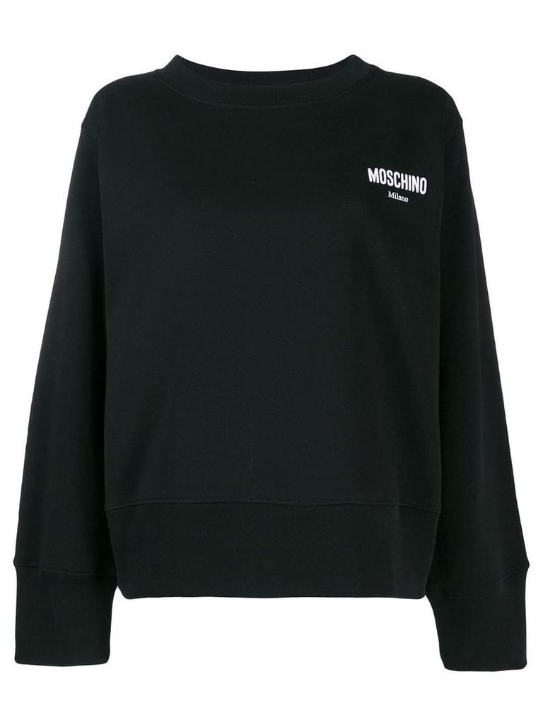 Moschino logo embroidered sweatshirt - Black