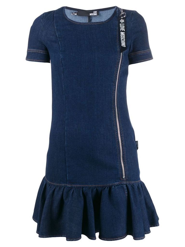Love Moschino short-sleeved denim dress - Blue