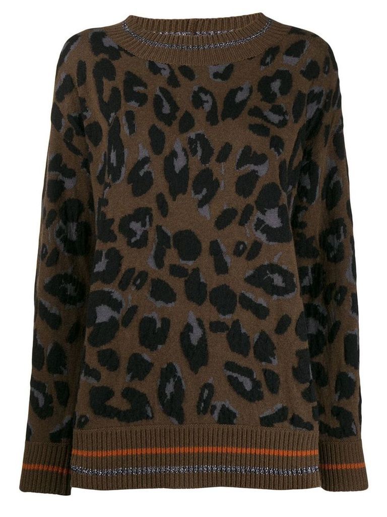 Fabiana Filippi oversized leopard jumper - Brown
