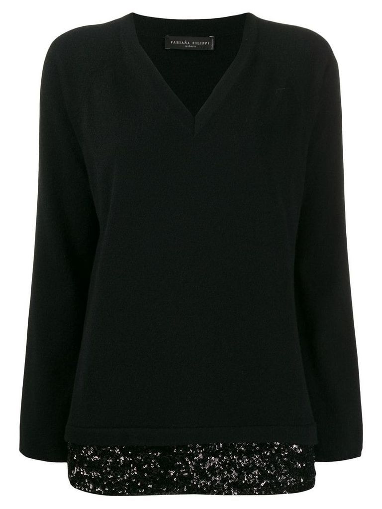 Fabiana Filippi sequin-embellished cashmere jumper - Black