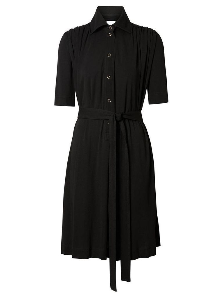 Burberry Short-sleeve Gathered Jersey Dress - Black