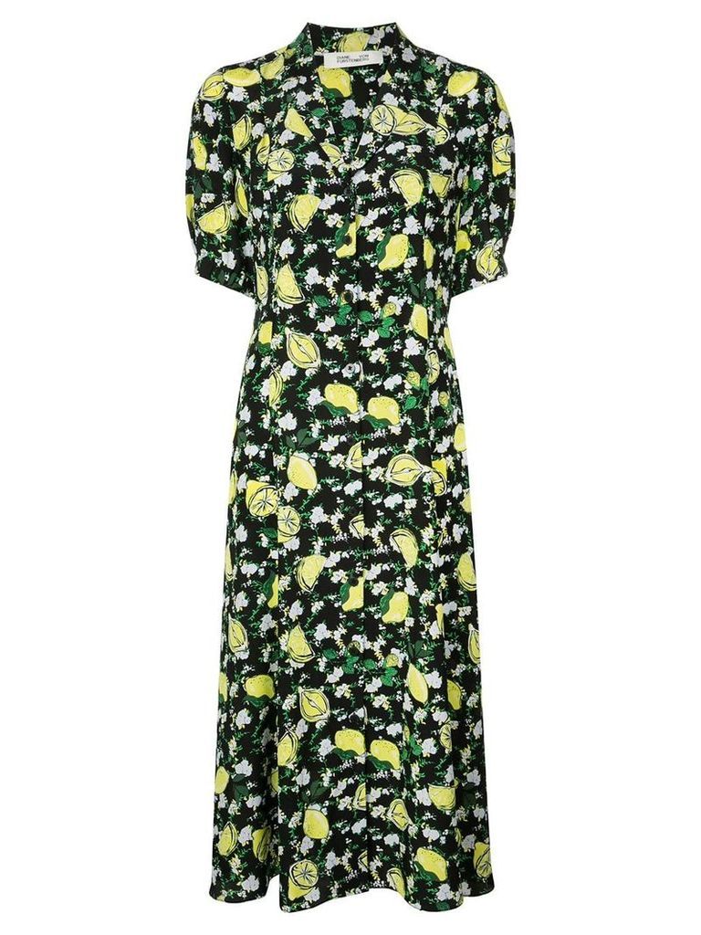 Diane von Furstenberg Lily lemon print dress - Black