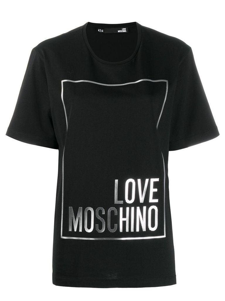 Love Moschino logo print oversized T-shirt - Black