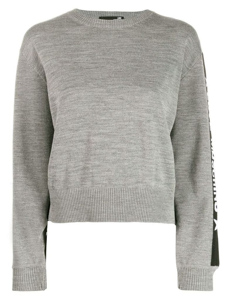 Love Moschino logo stripe sweater - Grey