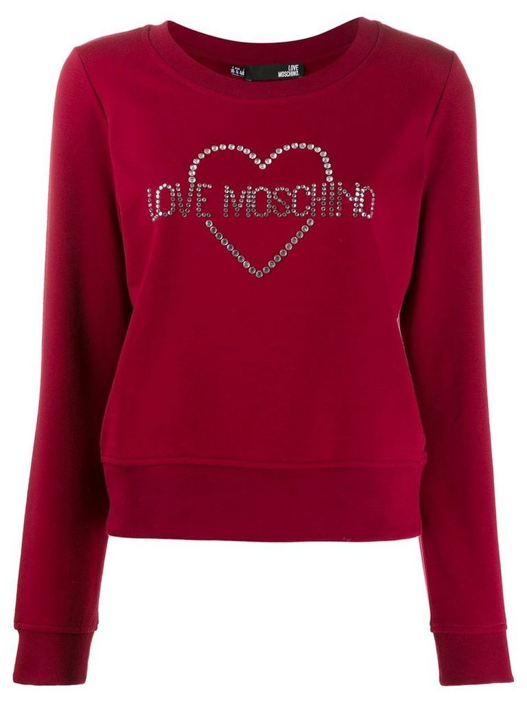 Love Moschino embellished logo sweatshirt - Red