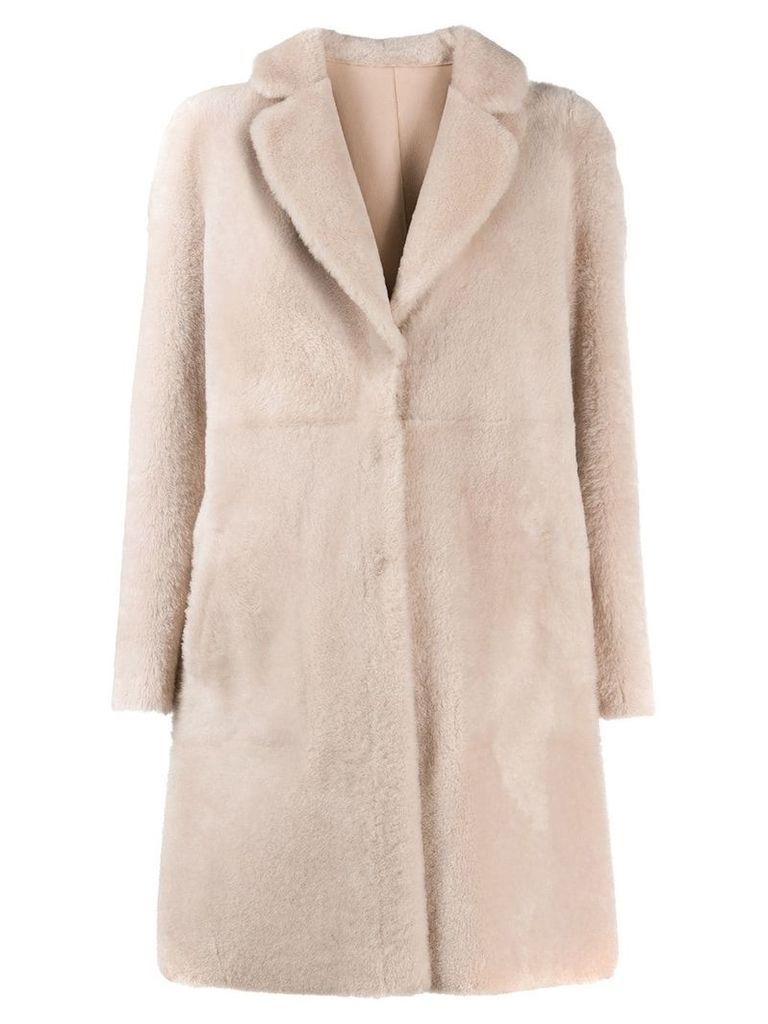 Blancha fur single breasted coat - Pink