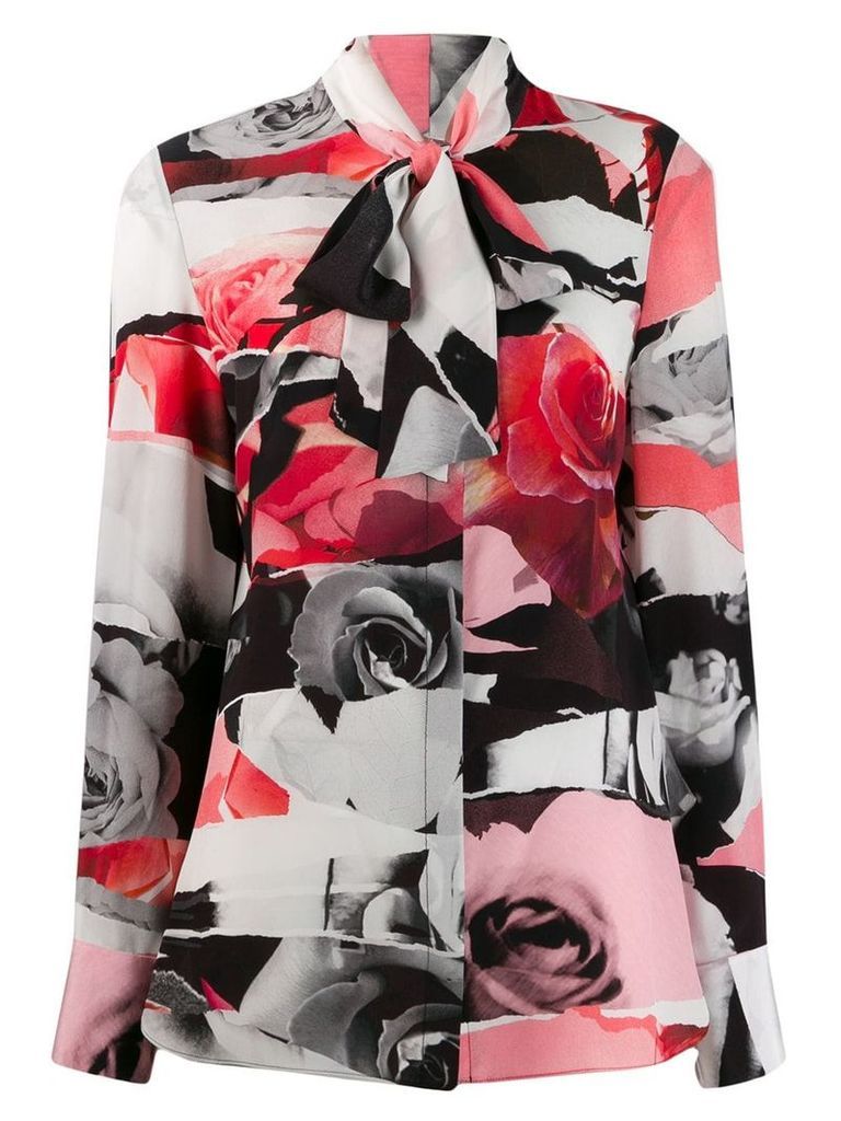 Alexander McQueen Torn Rose print blouse - Black