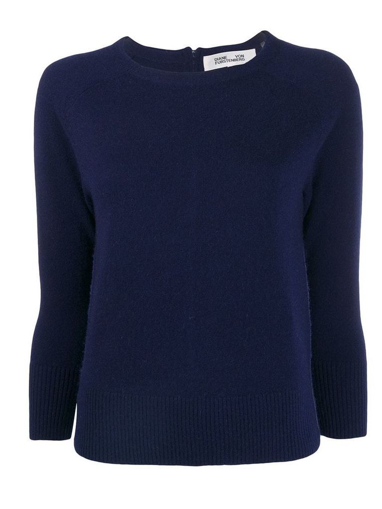 Diane von Furstenberg contrasting zip sweater - Blue