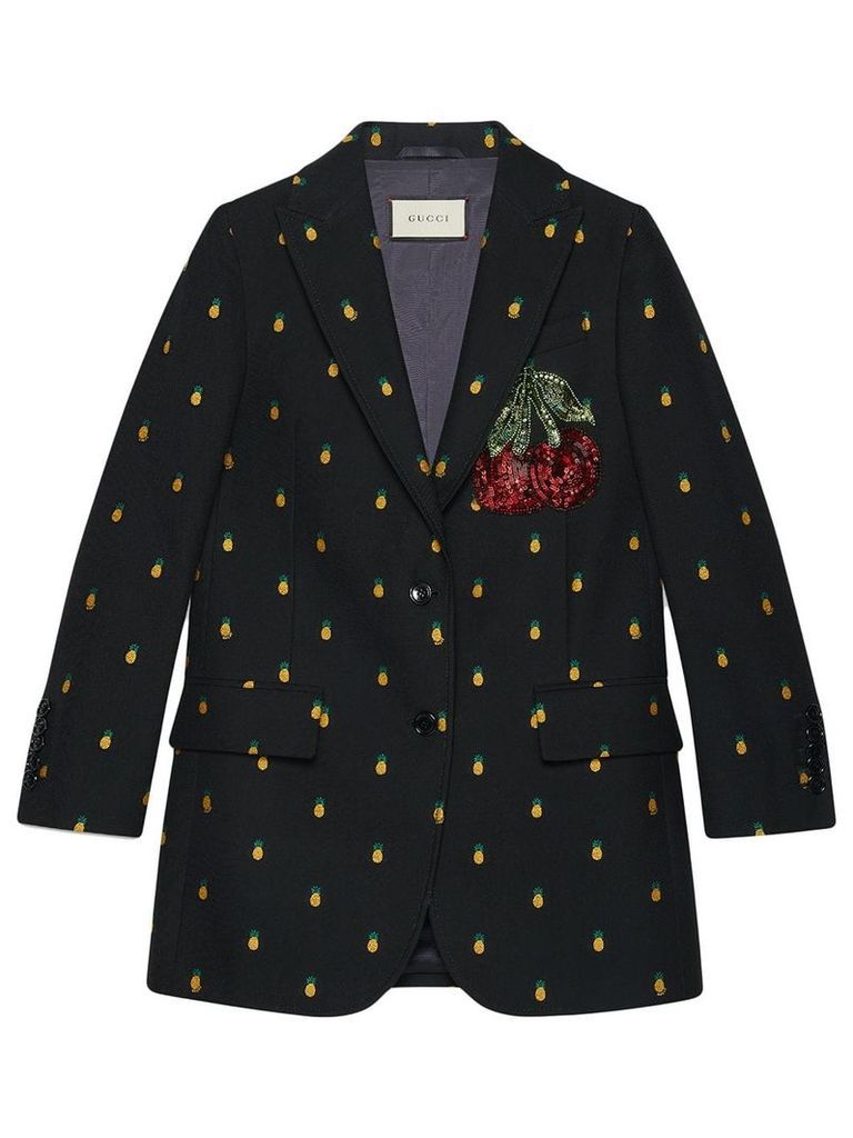 Gucci Pineapple fil coupé wool jacket - Black