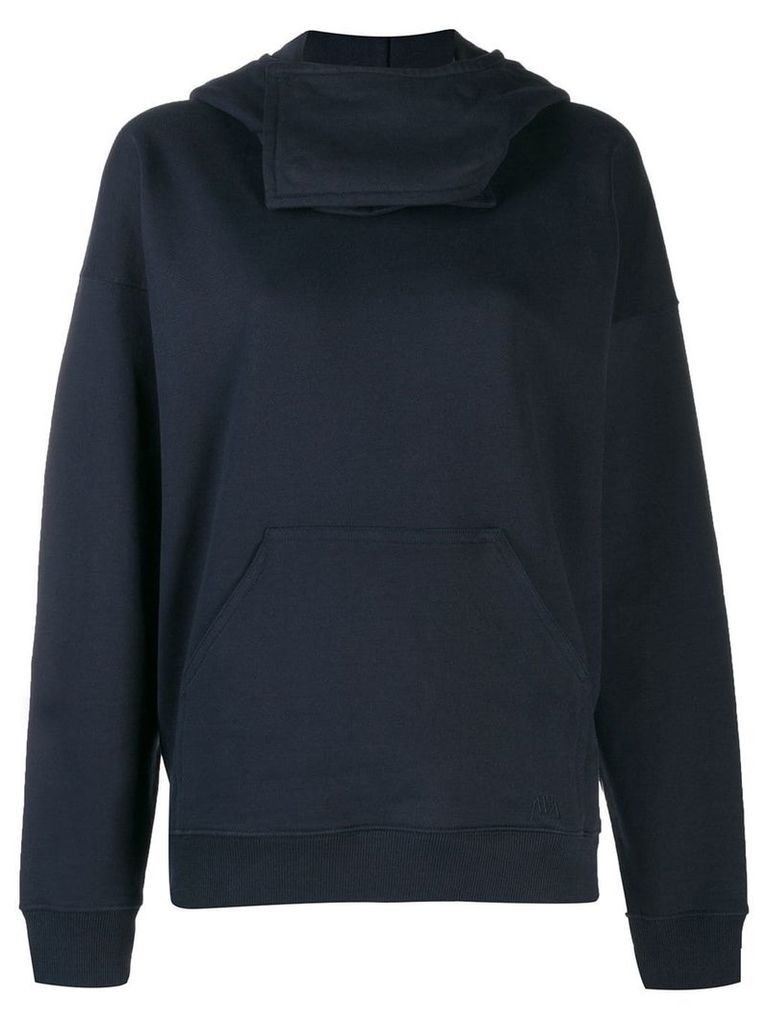 JW Anderson neck panel hooded sweater - Blue