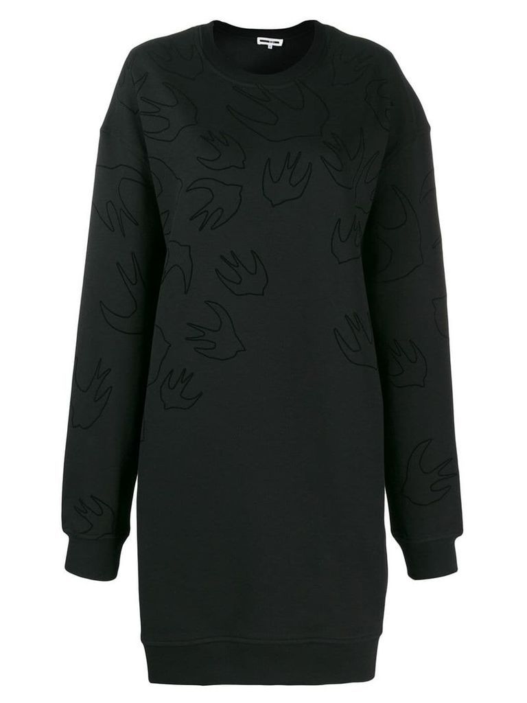 McQ Alexander McQueen Swallow print sweater dress - Black