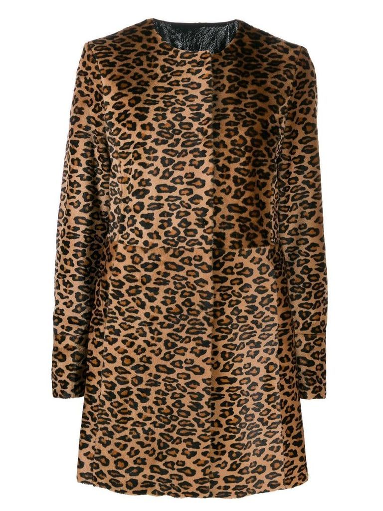 Drome leopard print coat - Brown