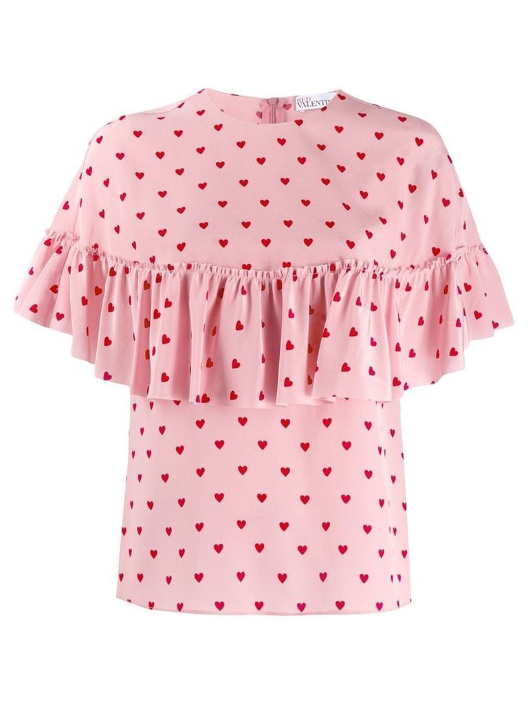 Red Valentino heart print blouse - PINK