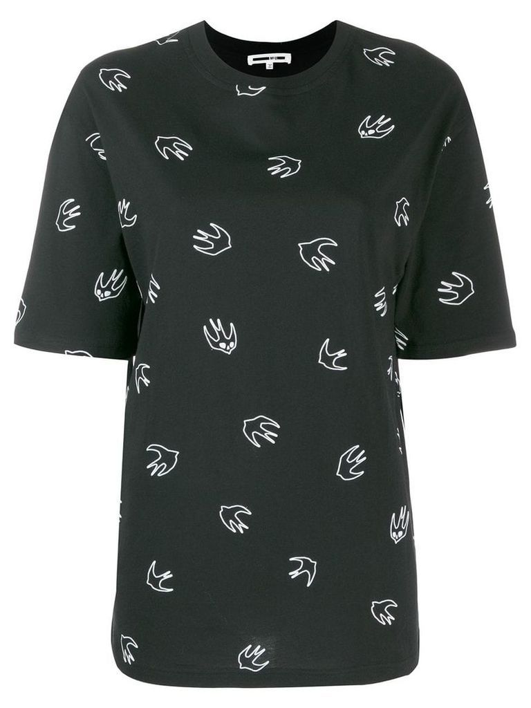 McQ Alexander McQueen Swallow embroidery T-shirt - Black