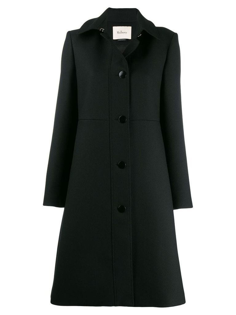 Mulberry buttoned single-breasted coat - Black