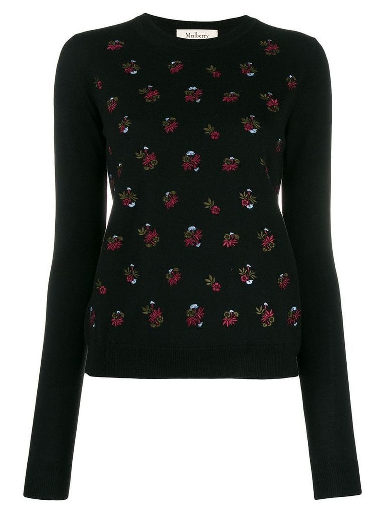 Mulberry floral embroidered sweater - Black