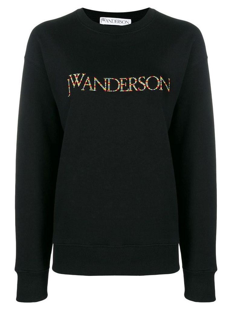 JW Anderson multicoloured embroidered logo sweater - Black