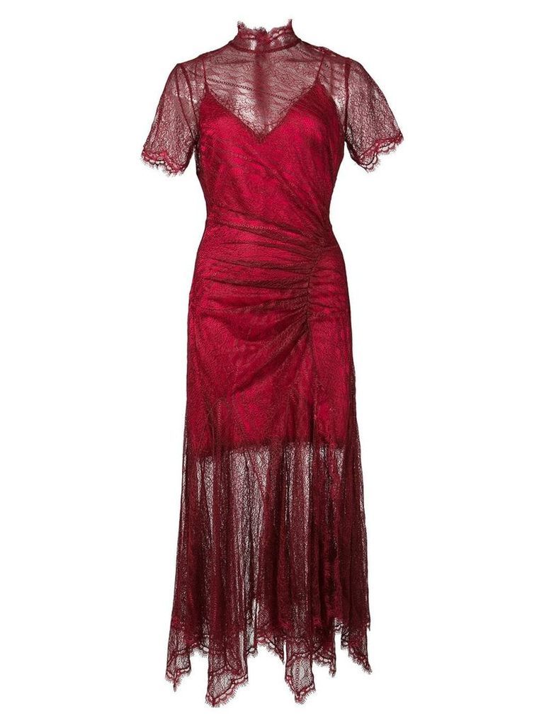 Jonathan Simkhai lace slit dress - Red