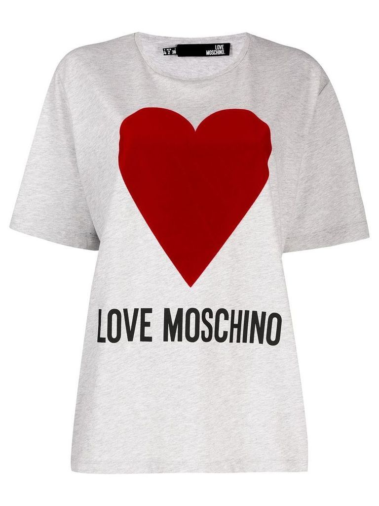 Love Moschino heart print T-shirt - Grey
