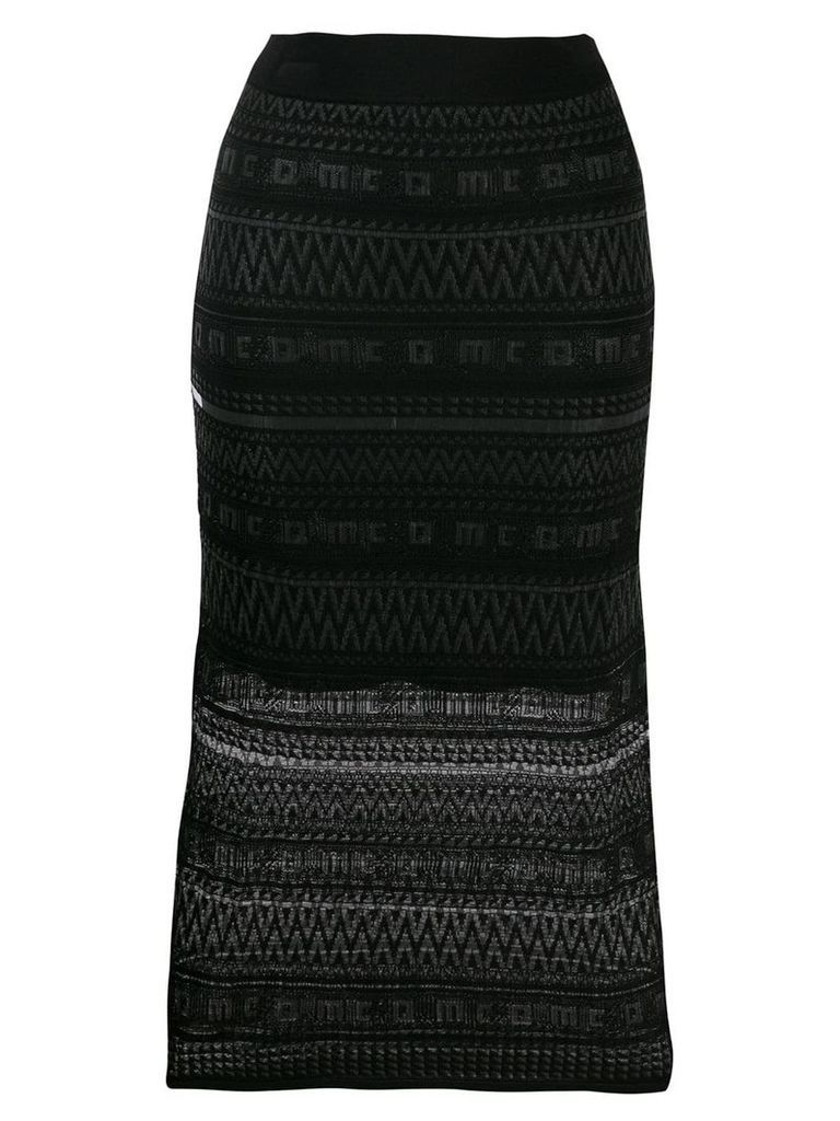 McQ Alexander McQueen patterned knit pencil skirt - Black