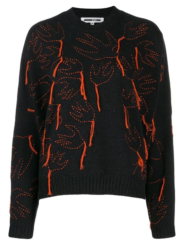 McQ Alexander McQueen aviary knitted jumper - Black