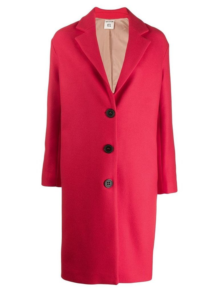 Semicouture single-breasted fitted coat - Red