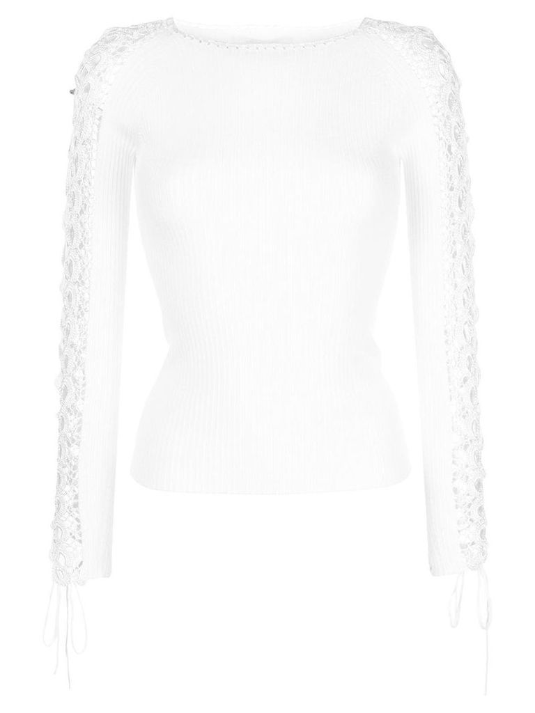 Jonathan Simkhai crochet sleeve jumper - White