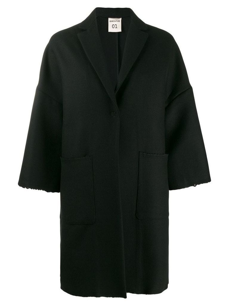 Semicouture oversized single breasted coat - Black
