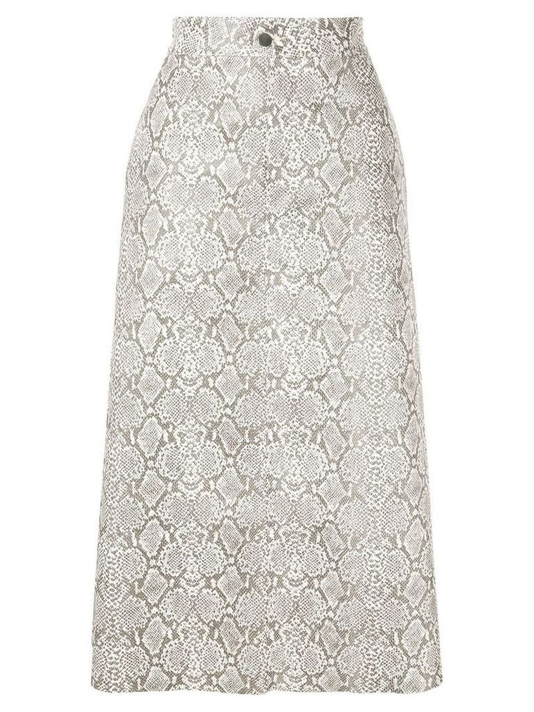 Georgia Alice snakeskin print skirt - White