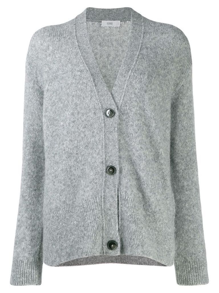 Closed V-neck buttoned cardigan - Grey