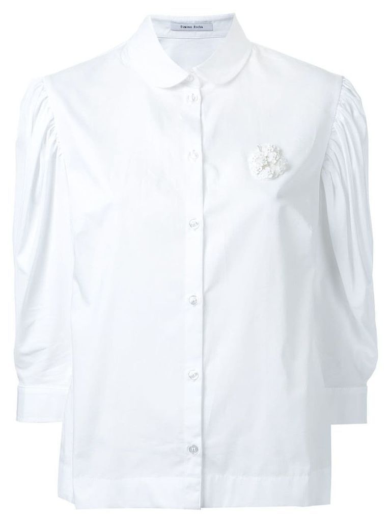 Simone Rocha pleated puff sleeve shirt - White