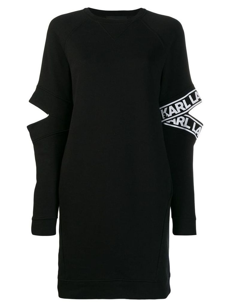 Karl Lagerfeld cut-out sleeve dress - Black