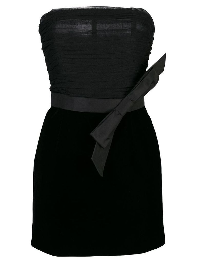 Saint Laurent velvet bustier dress - Black