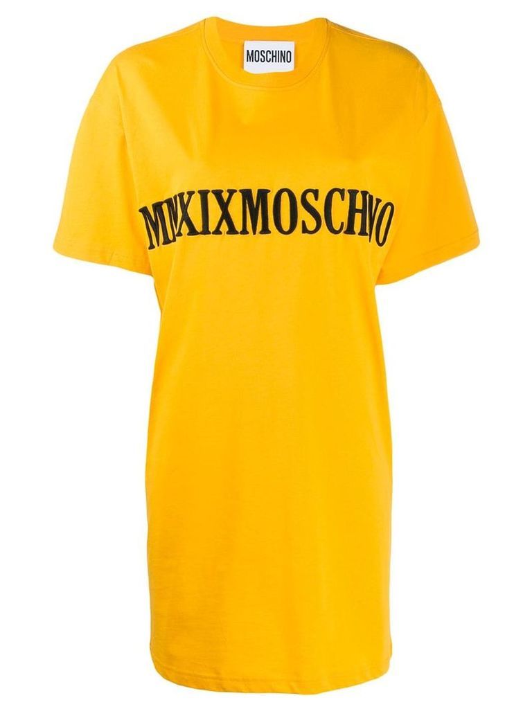 Moschino MMXIX embroidery T-shirt dress - Yellow