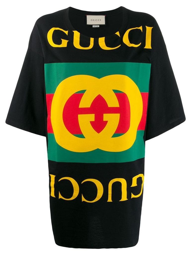 Gucci Oversize T-shirt with Gucci logo - Black