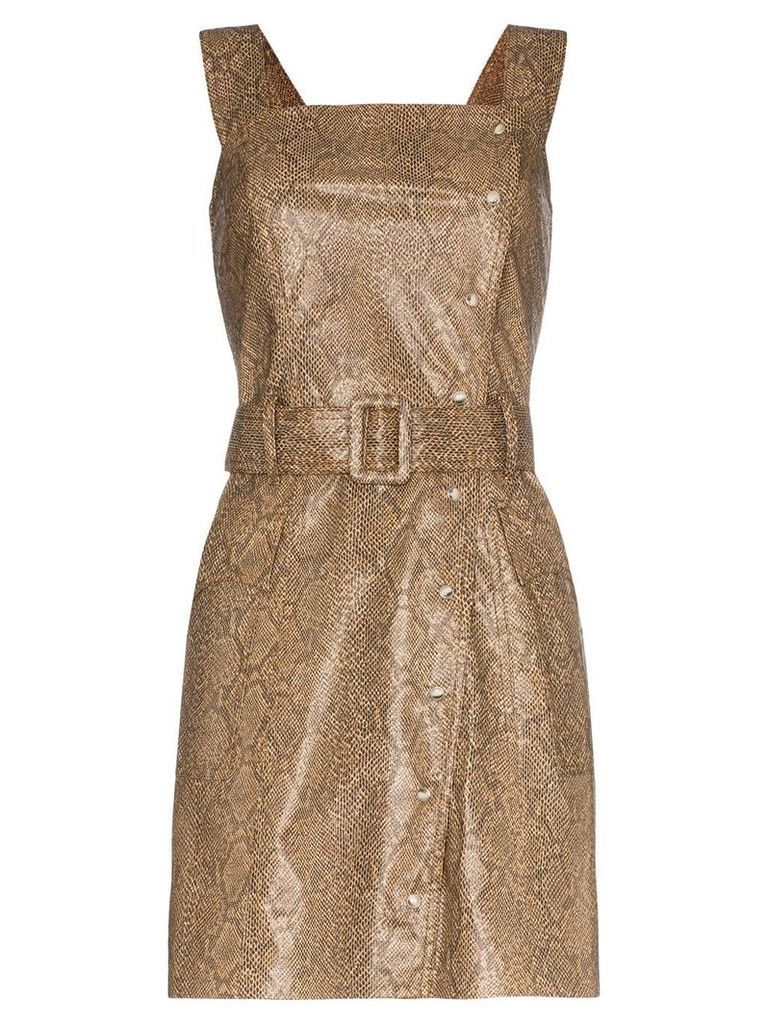 Nanushka mini Lorena snake print dress - Brown