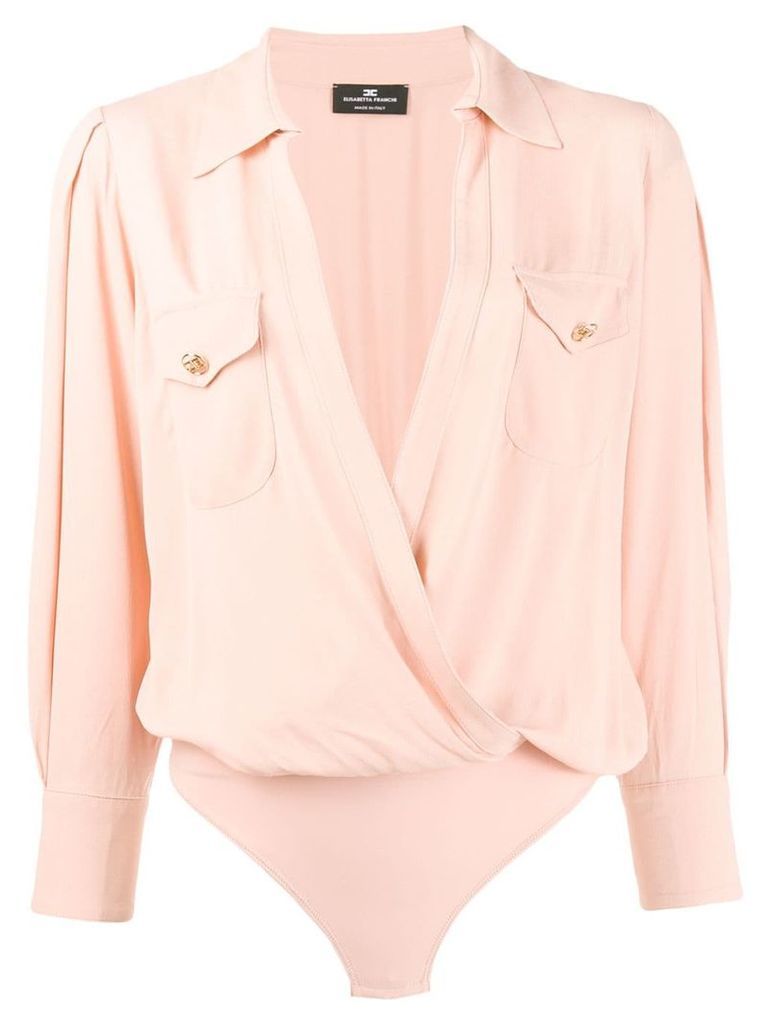 Elisabetta Franchi wrap V-neck shirt - Pink