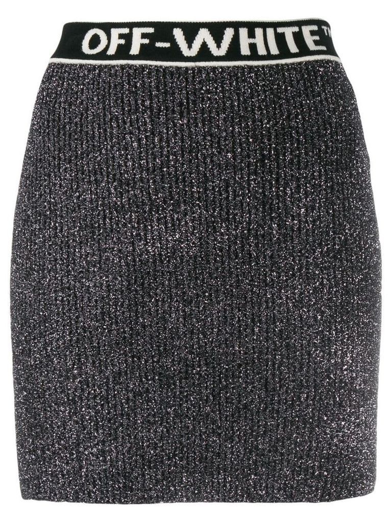 Off-White metallic knitted mini skirt - Grey