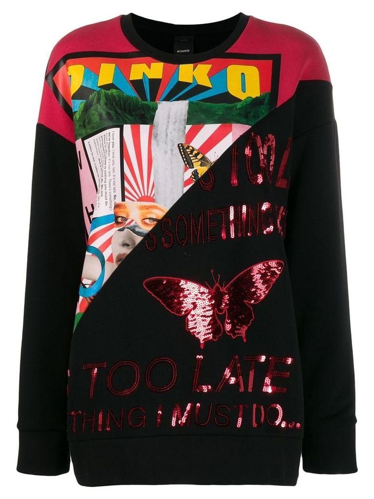 Pinko contrast panel sweatshirt - Black